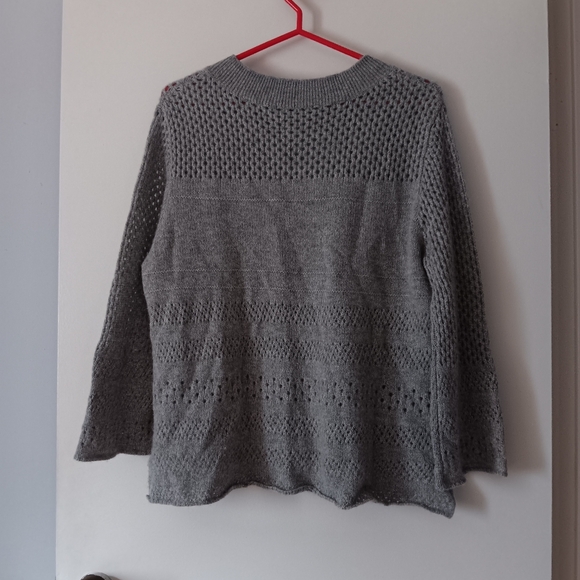 RAFFI 100% Cashmere Knit + Crochet Sweater L - Picture 3 of 5